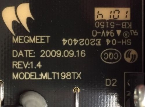 Megmeet MTL198TX Rev: 1.4 TV-Netzteil